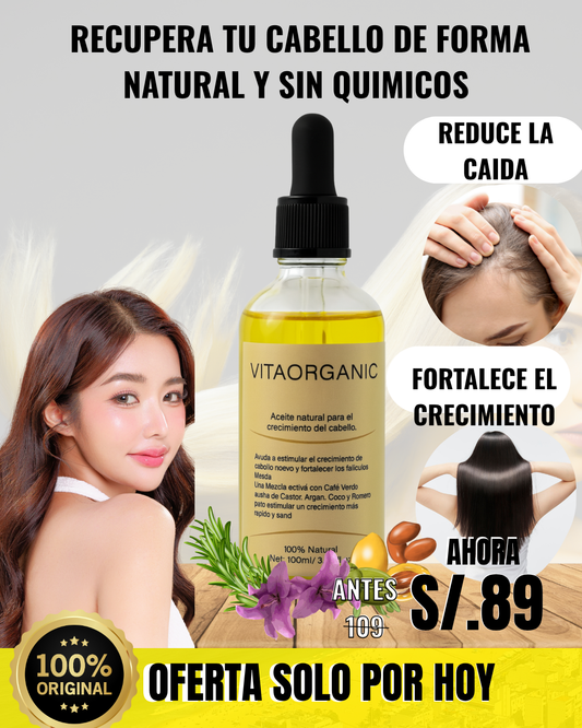 VITAORGANIC – Aceite Natural para el Crecimiento del Cabello